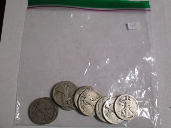 Walking Liberty Halves Circulated (10 coins)
