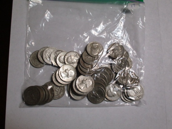 Silver Washington 25 cent most 30's & 40's (50 coins)