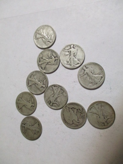 Walking Liberty Half Dollars (10 coins)