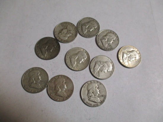 Franklin Half Dollars various dates & conditions