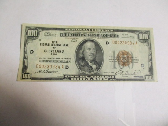 National Currency Note $100 1929