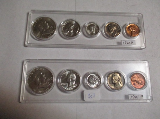 Silver Uncirculated Coin Set 1961 P & D (10 Coins)