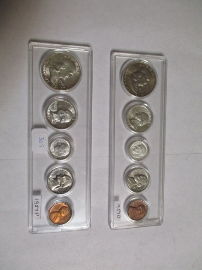 Silver Uncirculated Coin Set 1957 P & D (10 Coins)