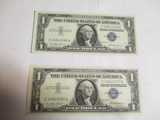 Silver Certificate $1.00 Unusual (2 bills)