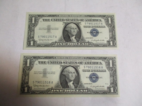 Silver Certificate $1.00 Unusual (2 bills)