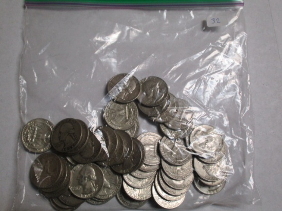 Silver Washington 25 cent 50's & 60's (50 coins)