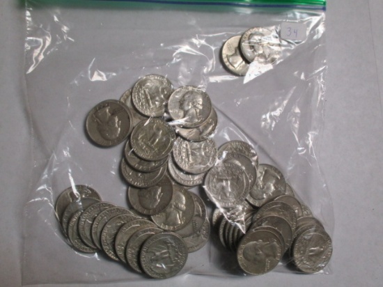 Silver Washington 25 cent 50's & 60's (50 coins)