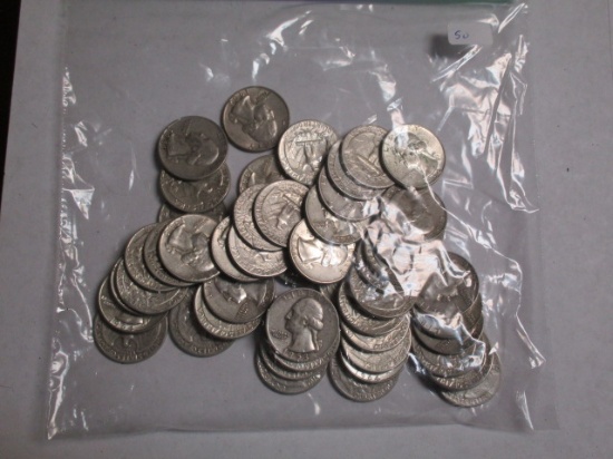 Silver Washington 25 cent 50's & 60's (50 coins)