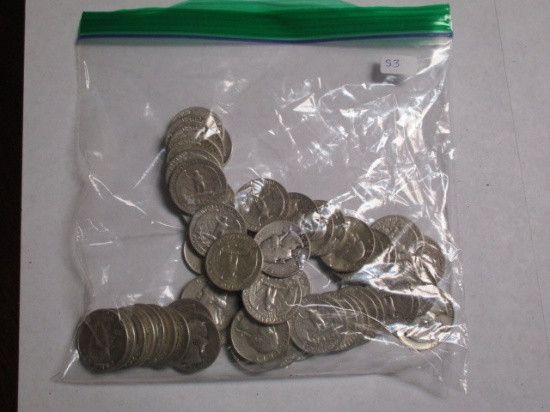 Silver Washington 25 cent 50's & 60's (50 coins)