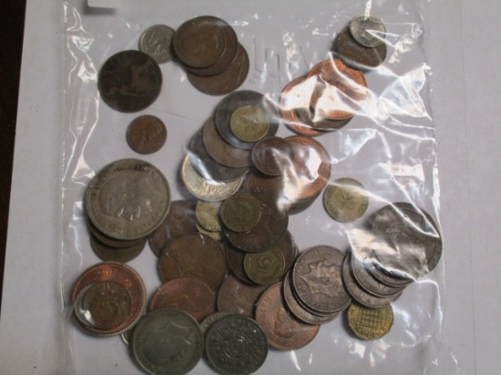 Misc. Foreign Coinage Great variety & dates (60 coins)