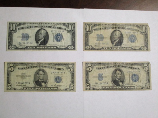 US Currency Silver Certificate (4 notes)