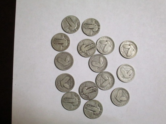 Standing Liberty Quarters 1925-1930 (15 coins)