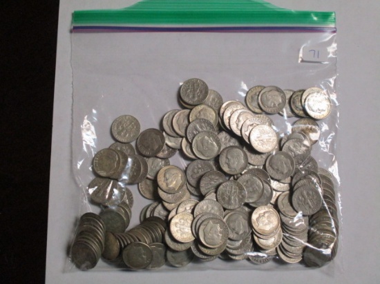 Roosevelt Silver Dimes various dates (170 coins)