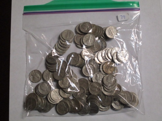 Mercury Dimes unsearched (150 coins)