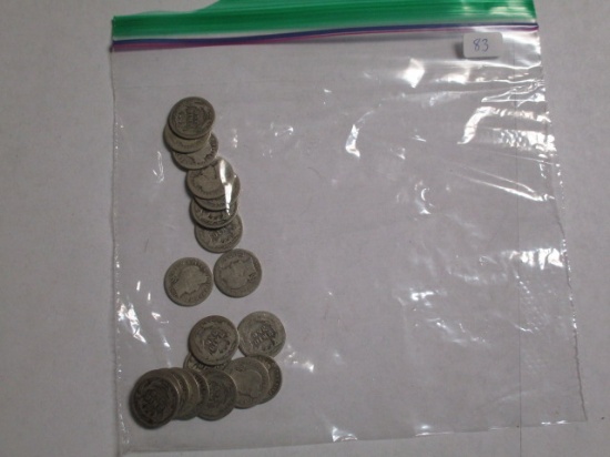 Barber Dimes Circulated (20 Coins)