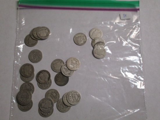 Barber Dimes Circulated (29 coins)