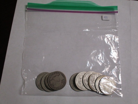 Barber Half Dollars (10 coins)