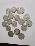 Silver Coins (17 Coins) no date or weak date