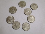 Walking Liberty Halves Uncirculated 1940's (8 coins)