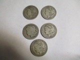 Morgan Dollars Better Dates 5 Coins