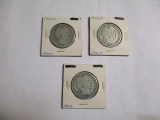 Barber Half Dollars 1905 S, 1906 D, 1912