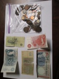 Misc. Foreign Coins & Currency (70 coins) (5 bills)