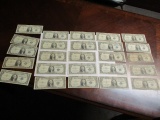 Silver Certificates $1.00 Various dates (25 notes)