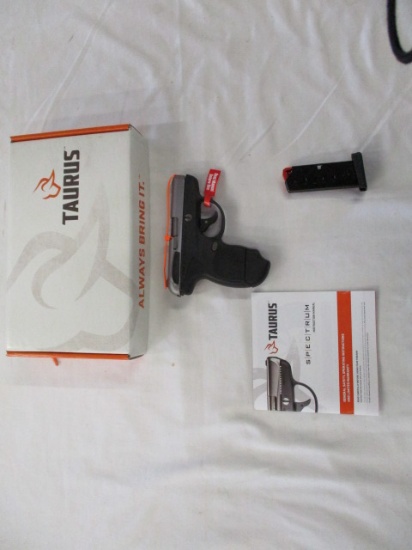 Taurus Spectrum .380 Black Stainless Slide Gray Gun Black Grips NIB ser. 1F093375