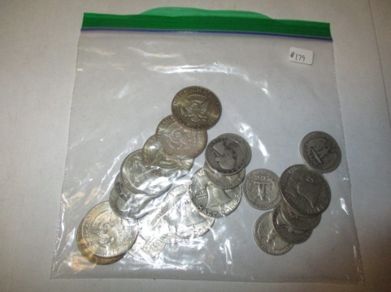 Misc. Silver Coinage, Silver Halves 9, Silver Quarters 14