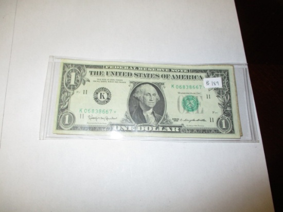 Currency $1 Star Notes Series 1963 New York, Dallas