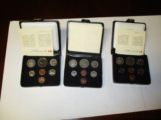 Royal Canadian Mint Uncirculated sets 1976, 1977, 1978,