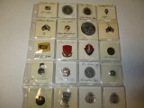 Various Tokens, Pins & Coins