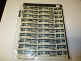 Stamps Full Set Uncut Page 8 Cent US in Space