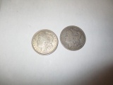 Morgan Silver Dollars Common Dates 2 Coins