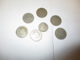 Misc. U.S. Coins Liberty 5 Cent, 3 Cent Piece hole in coin