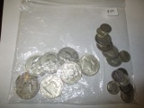 Silver U.S. Coins Franklin Halves (8), Washington 25 Cent (4), Roosevelt 10 Cent (11)