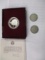 U.S. Mint George Washington 50 cent proof 1982S, plus 2 Barber 25 cent