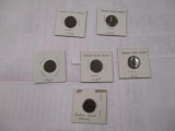 Indian Head cents badly warn cull coins 1876, 1886, (2) 1888, 1889, 1909