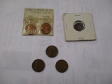 U.S. Copper cents Indian 1898, Lincoln 1919 & 1920, 1951D, 1960D (large & small date)