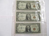 Hawaii $1.00 notes crisp UNC. Sequentially numbered  280-282