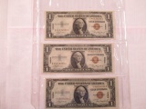 Hawaii $1.00 notes crisp UNC. Sequentially numbered  034-036