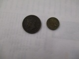 U.S. cent coins 1843 large cent, 1863 C/N