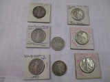 U.S. Walking Liberty half Dollars 1917 (3), 1918S, 1928S, 1935D, 1936S, 1939