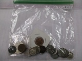 Misc. U.S. Coins Silver & others 1964 50 cent (2), Silver Rossevelt 10 cent (7), Blank Plawcet 10 ce
