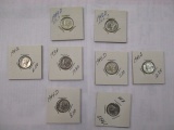 Mercury 10 cent all UNC. (full split bands) 1934, 1940S, 1942, 1942D, 1943D, 1944D, 1945D