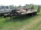 16' dual tandem axle trailer flat bed w/ winch, ramps & pintle hitch