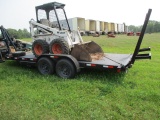 Tandem axle steel bed trailer w/ramps winch & hoist