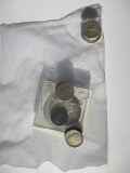 U.S. silver coins half dollars (2), Franklin 7 Walker, Silver 10 cent Barber 1908 and Roosevelt 10 c
