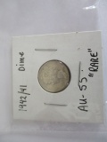 U.S. Mercury 10 cent 1942/41 seldom seen in AU 50/55 True Rare Overdate