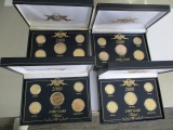 US coin sets year 2000 gold plated 1,5,10,25,cent & one dollar 4 sets 20 coins